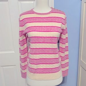 J Crew Cable knit cashmere crew neck sweater